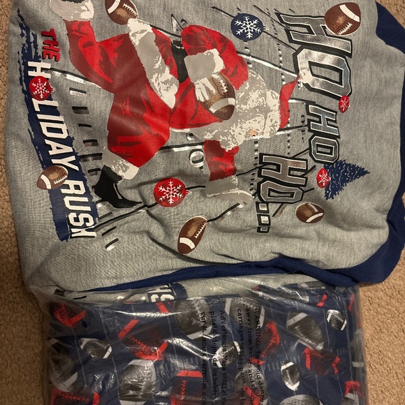2 pair Christmas football pajamas - Picture 1 of 1
